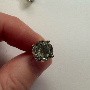 Green amethyst (prasiolite) stud earrings